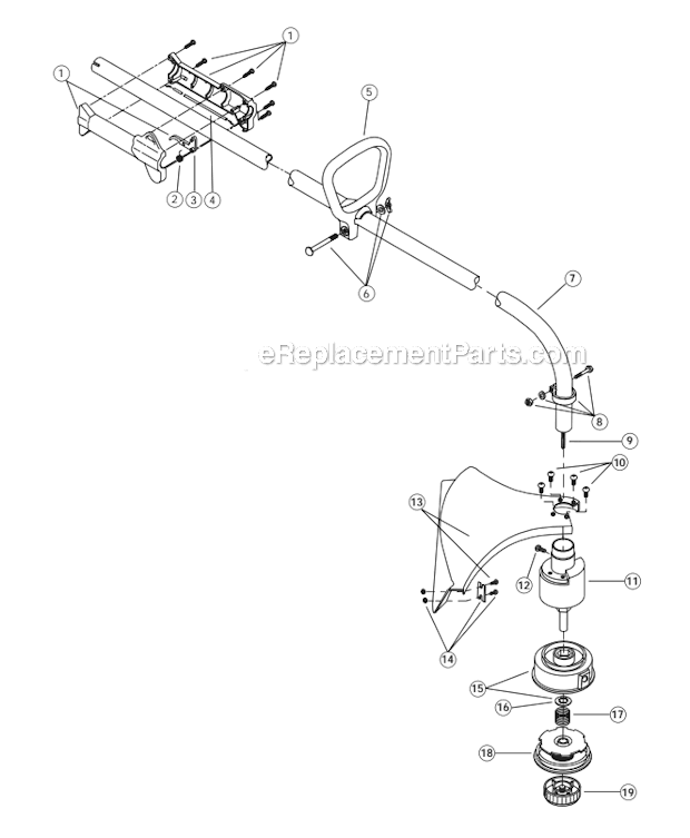 Boom  Trimmer Diagram and Parts List for Y28 41BDY28G000 Yard Machines Trimmer